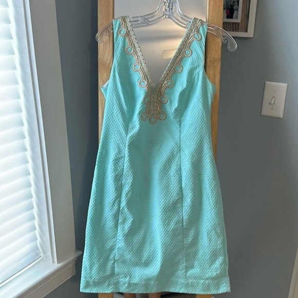 Lilly Pulitzer turquoise shift dress - Picture 1 of 6